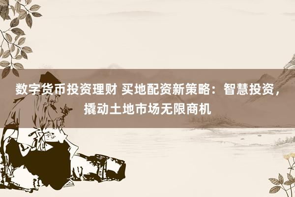 數(shù)字貨幣投資理財 買地配資新策略：智慧投資，撬動土地市場無限商機(jī)
