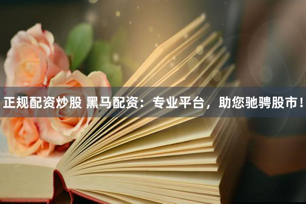 正規(guī)配資炒股 黑馬配資：專業(yè)平臺(tái)，助您馳騁股市！