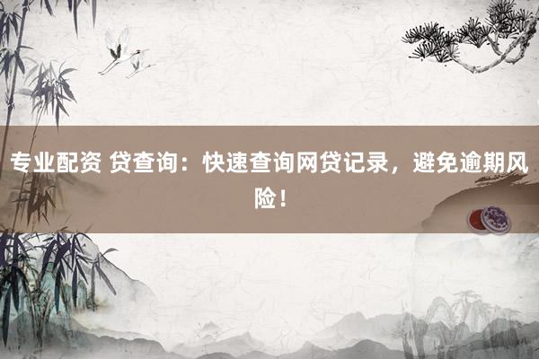 專業(yè)配資 貸查詢：快速查詢網(wǎng)貸記錄，避免逾期風(fēng)險(xiǎn)！